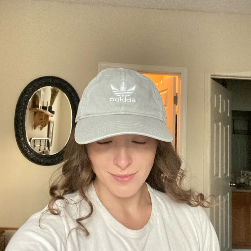 Adidas Light Grey Logo Embroidered Baseball Cap — OS